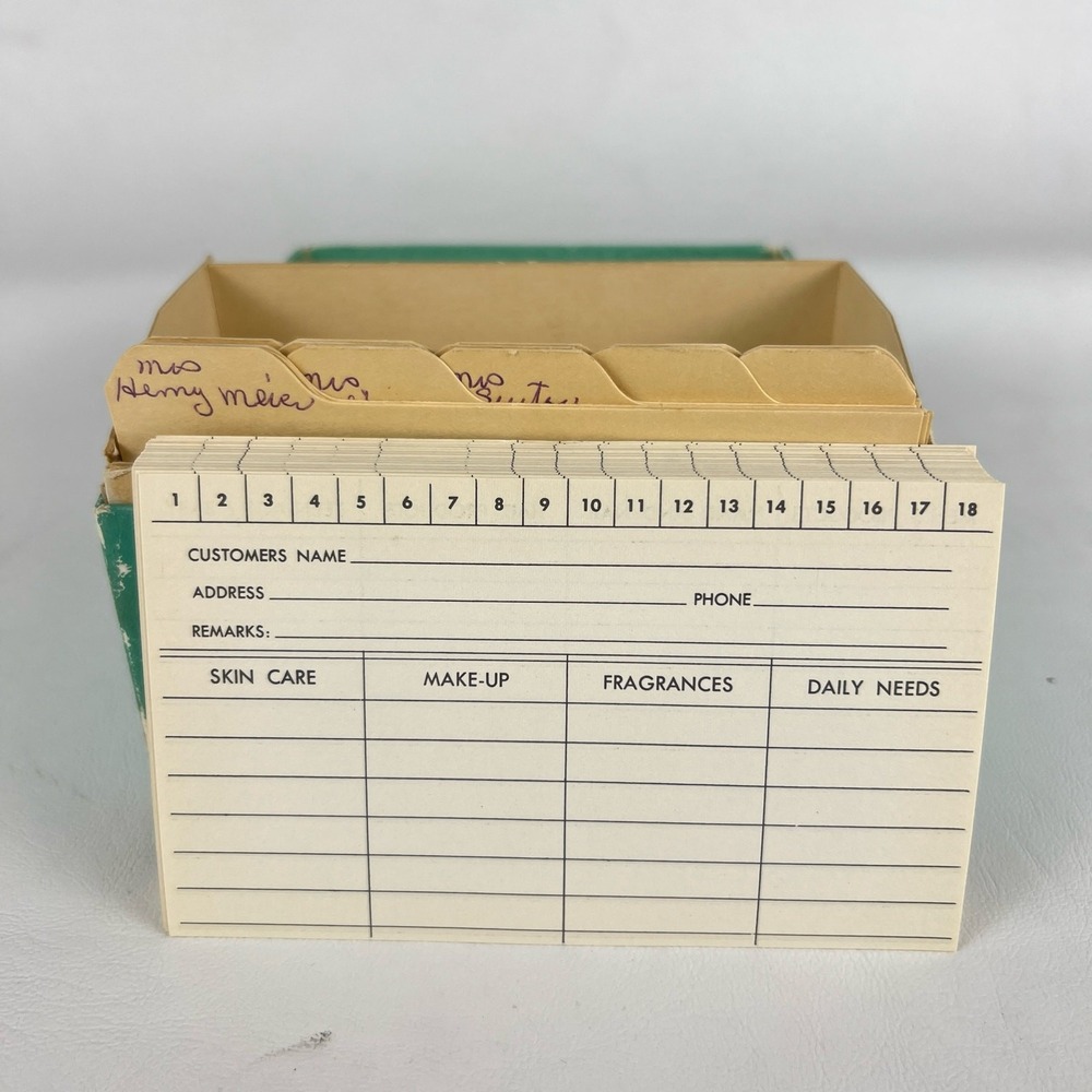 Vintage Customer‎ Product Card File Box Hair Nail Skin Care Makeup Fragrance - Picture 3 of 9